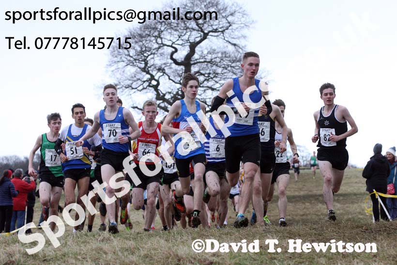 Junior men, 2018 Northern Cross Country Champs., Harewood House, Leeds. Photo: David T. Hewitson/Sports for All Pics